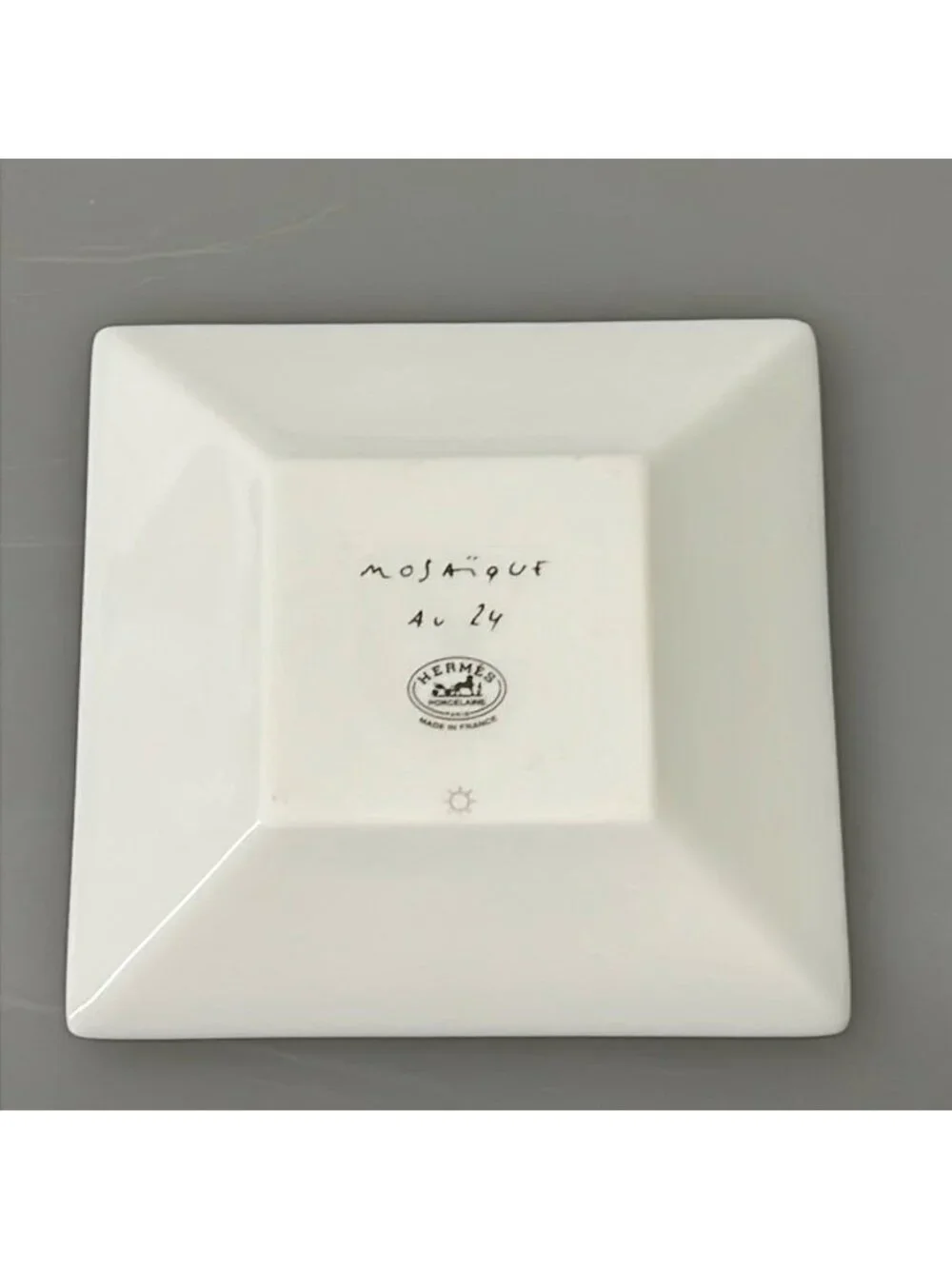 Hermes White Light Gray Tray Case Mosaique Au 24 Mosaic Vanquatre